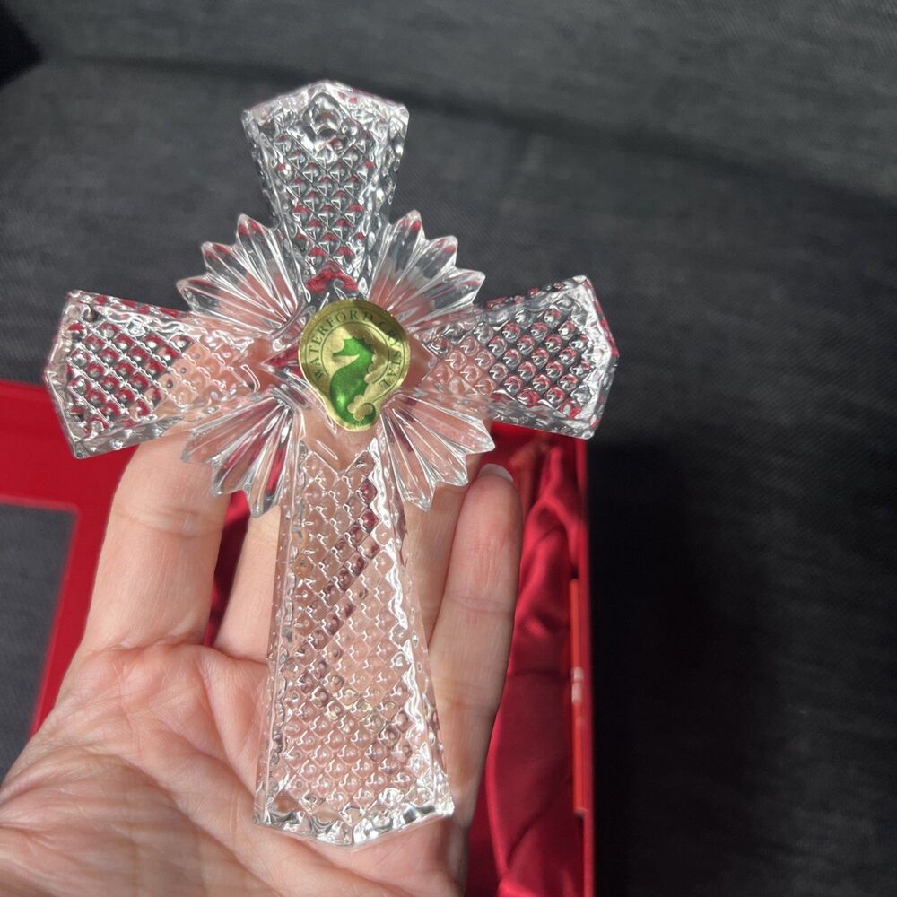 Waterford Crystal Annual Cross Ornament 2014 #164574 Boxed Enhancer
